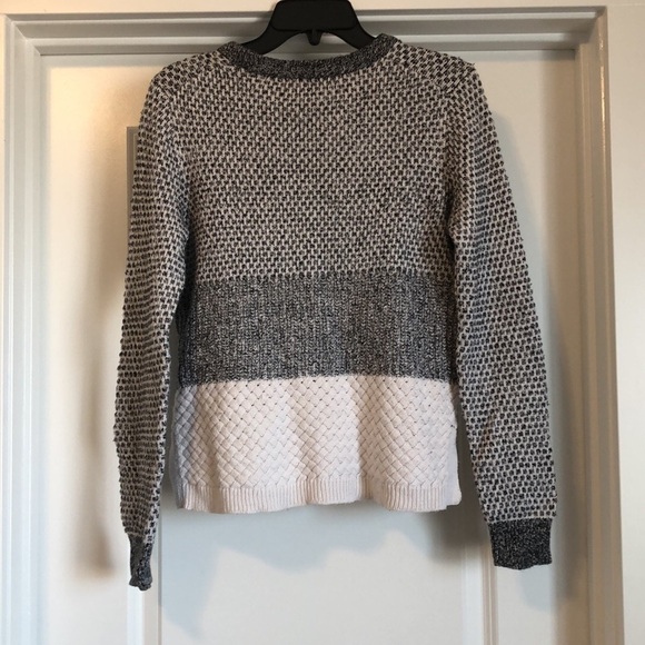 Madewell Womens Checkpoint Crewneck Sweater Sz S Black White Color Block Stripe - Picture 7 of 9